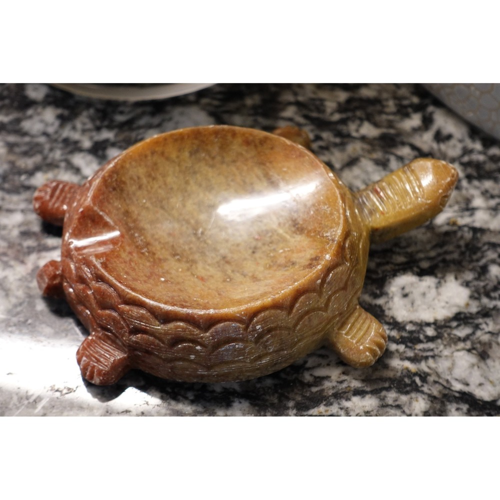soapstone carved turtle dish animal figurine‎ home decor